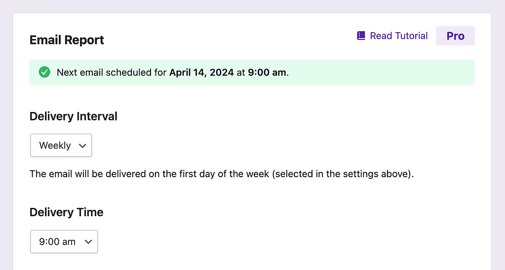 Next email notice