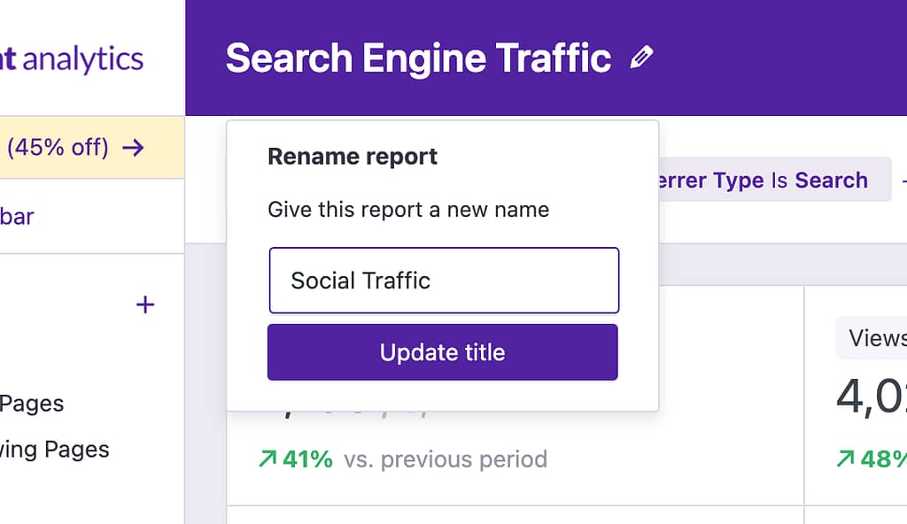 Renaming a report