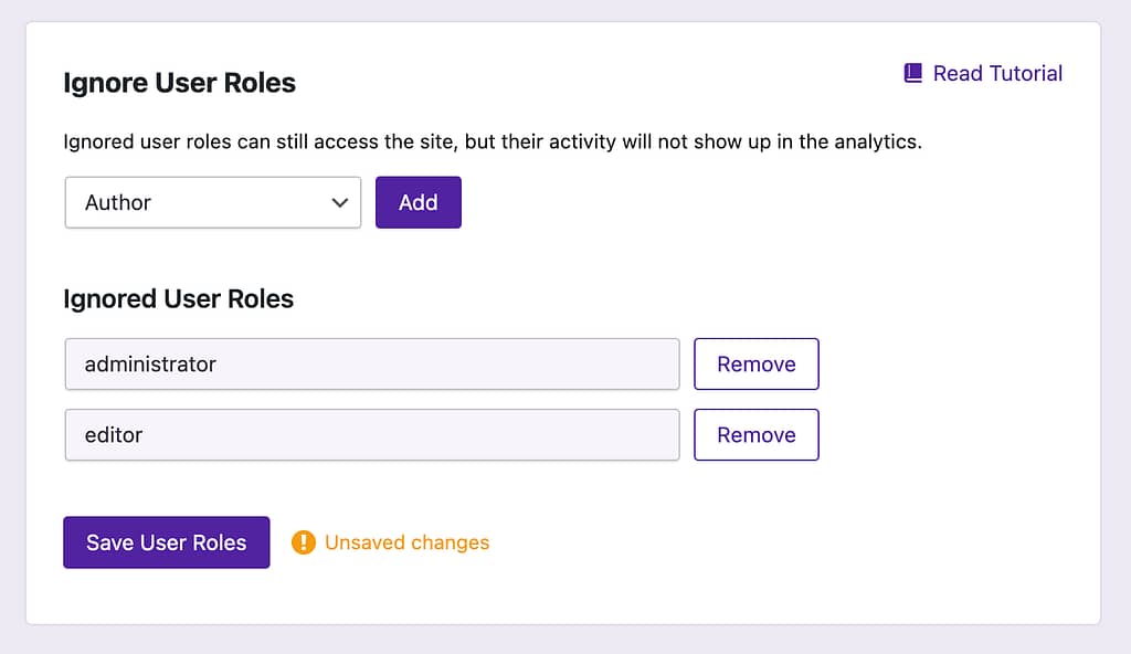 Blocking a new user role
