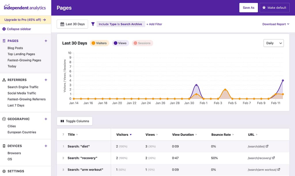 Search data