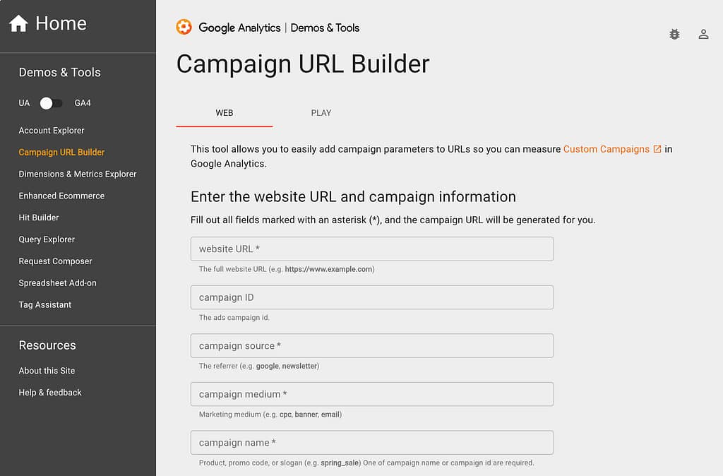 Google campaign url builder