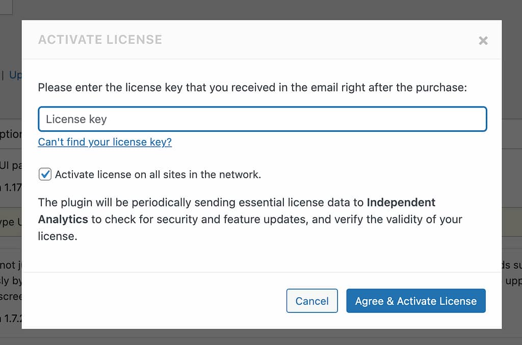Activate license multisite