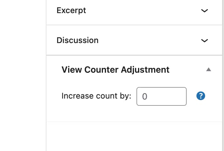 View counter adjustment metabox