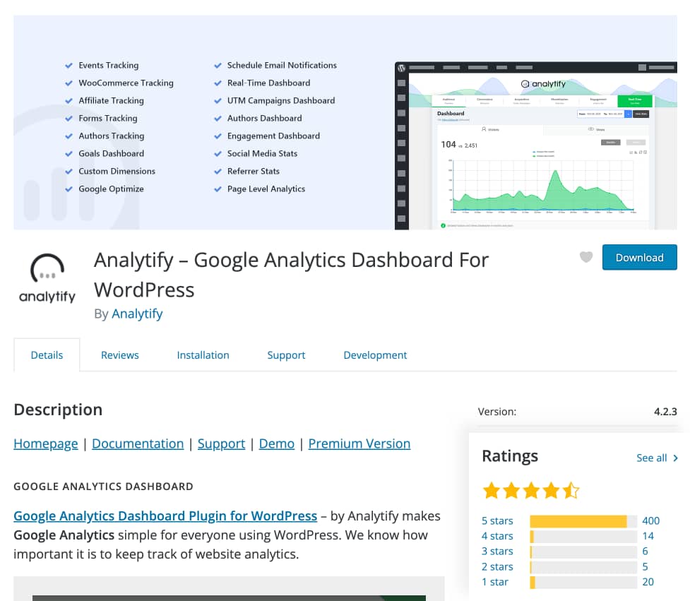 Analytify plugin