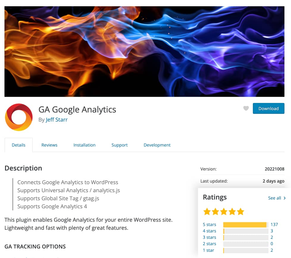 GA Google Analytics plugin