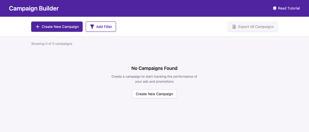 Campaign Builder with no campaigns