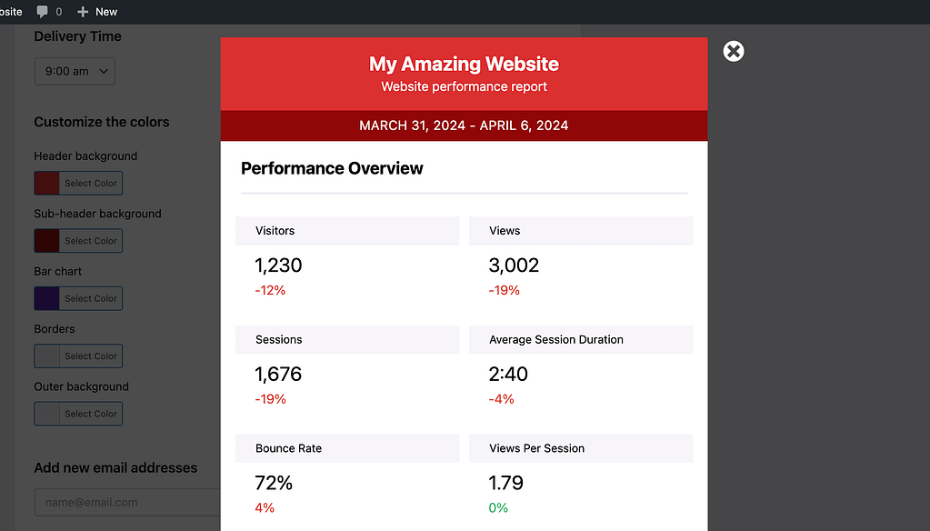 Email preview