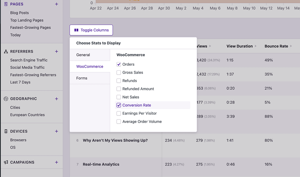 New WooCommerce data columns