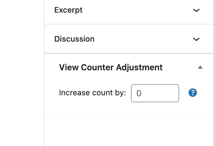View counter adjustment metabox