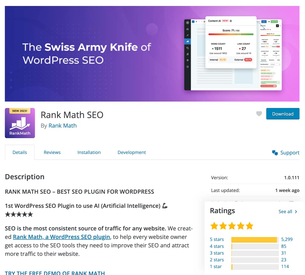 Rank math seo