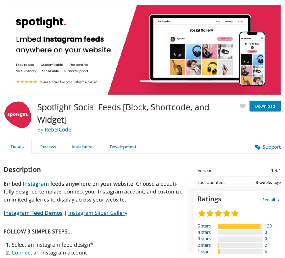 Spotlight Social Feeds plugin