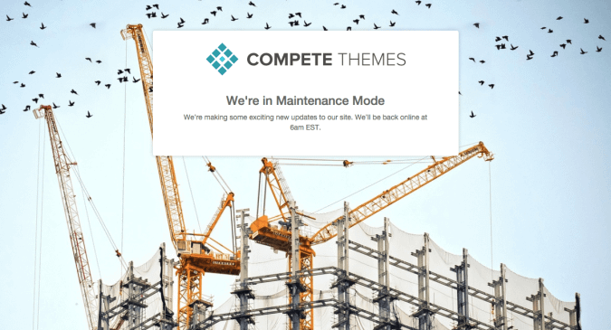 How to set maintenance mode in wordpress compete themes