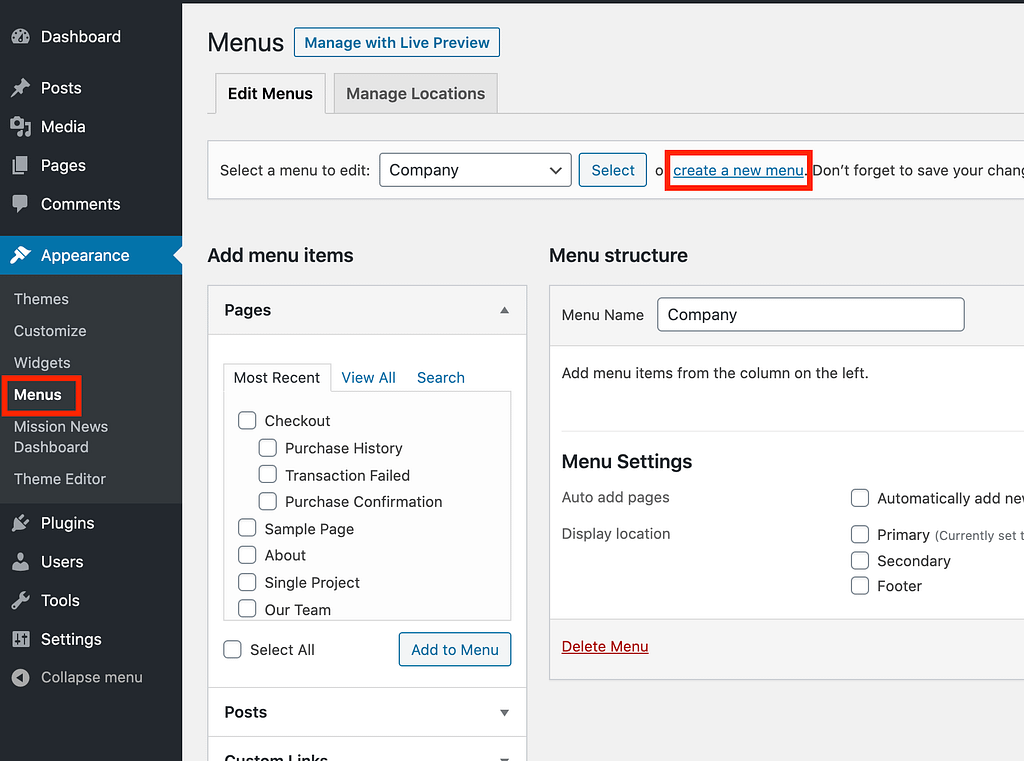 wordpress menu link to section of page elementor