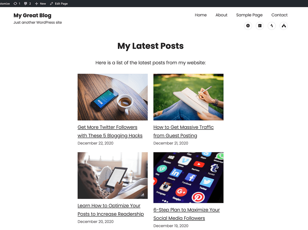 How to Add a List of Posts to Any Page in WordPress