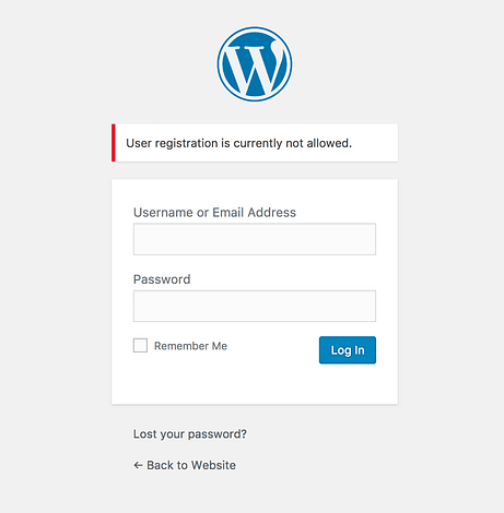 Disable User Registration WordPress