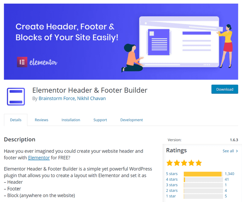 Elementor Header & Footer