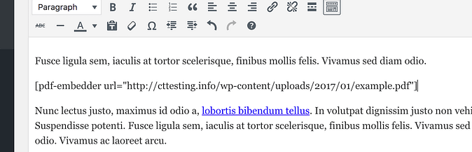 Shortcode added by PDF Embedder