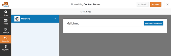 Add a new connection for MailChimp
