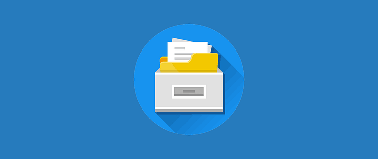 Icon of documents in a file cabinet
