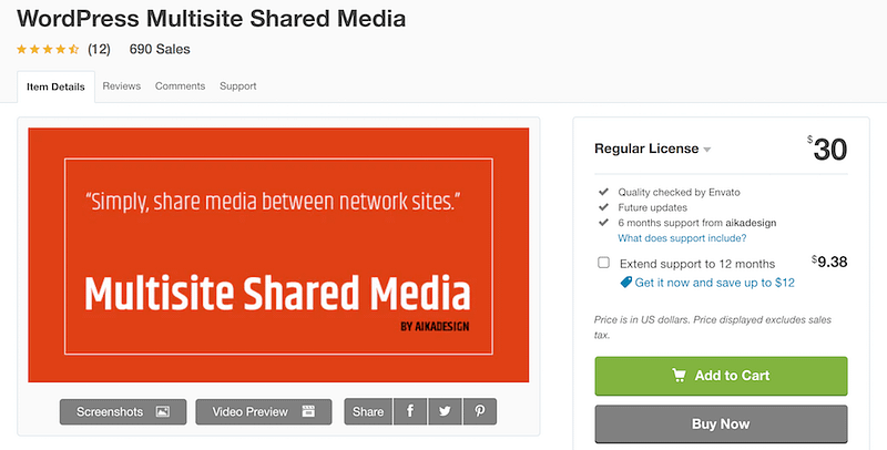 Multisite Shared Media