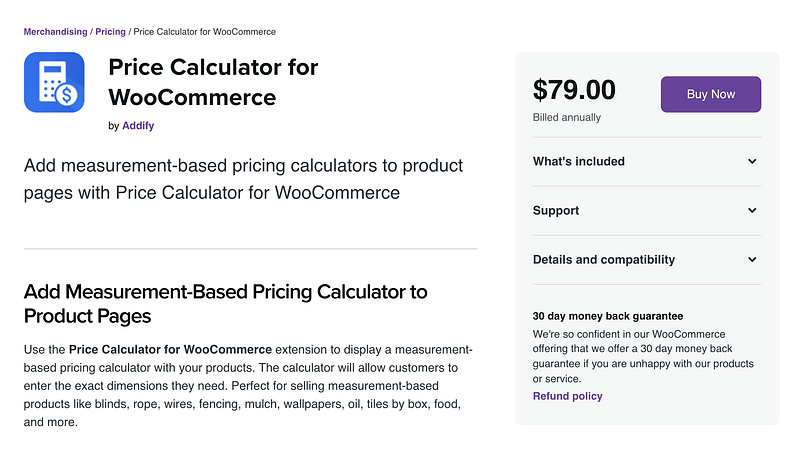 Price Calculator for WooCommerce plugin