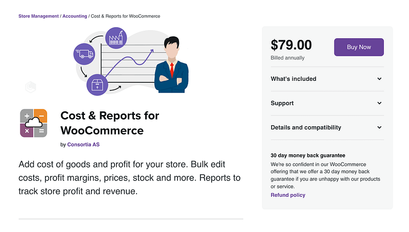 Cost & Reports for WooCommerce plugin