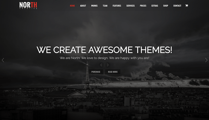 North one-page theme