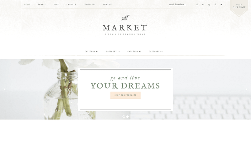 Market Pro feminine blog theme