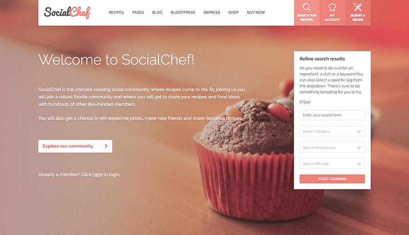 SocialChef recipe sharing site
