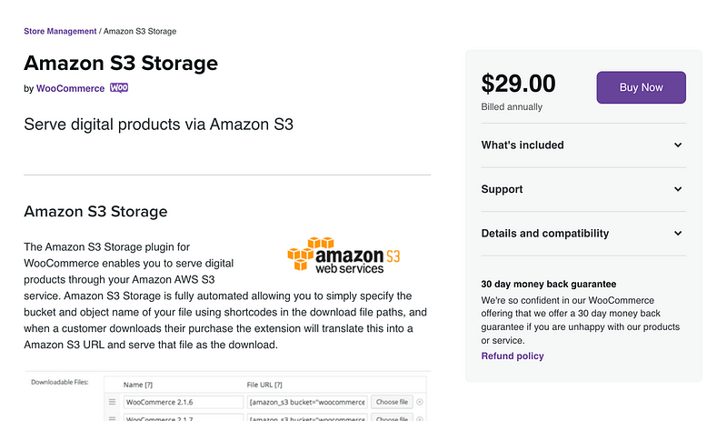 Amazon S3 Storage plugin