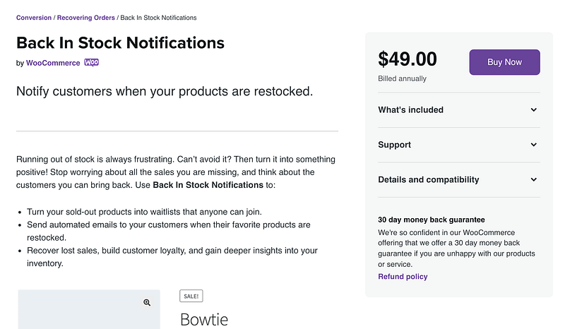 Back In Stock Notifications