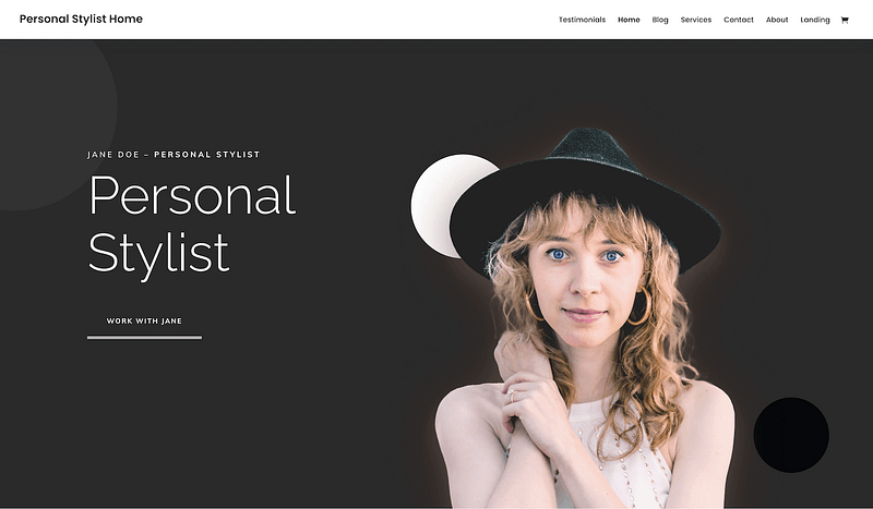 Divi personal stylist template