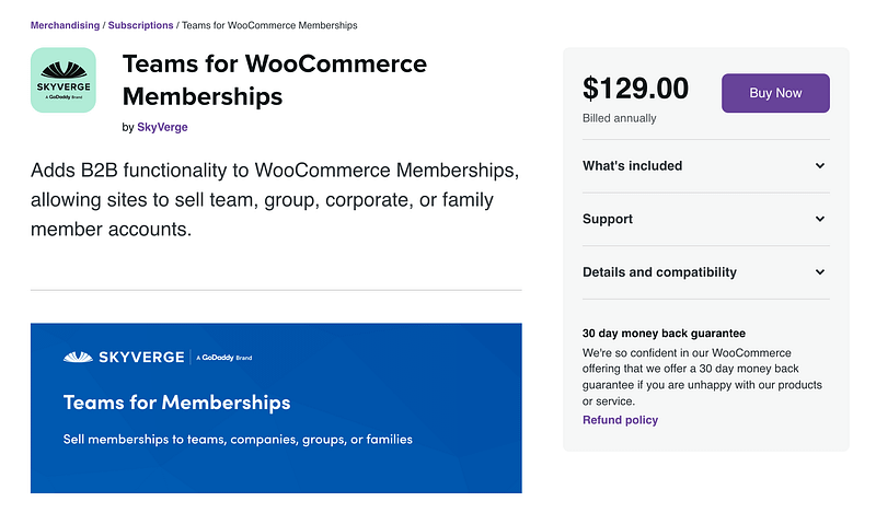 Teams WooCommerce Memberships plugin