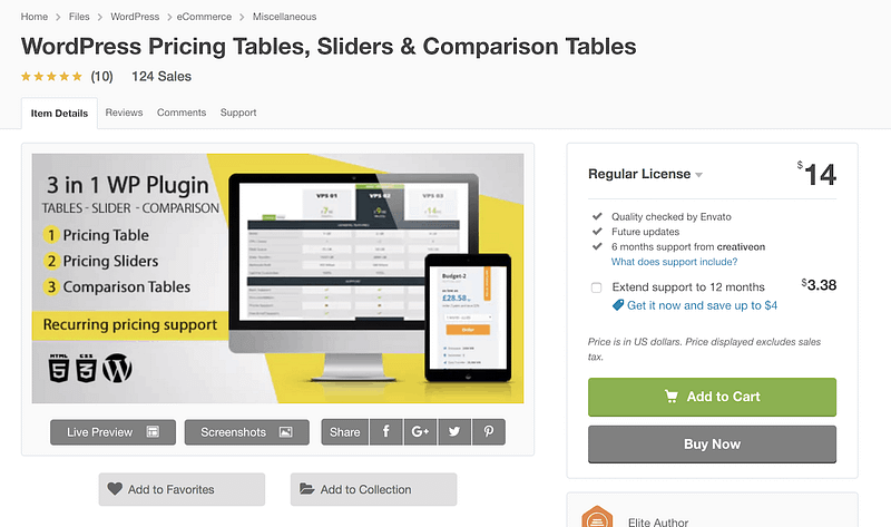 WordPress Pricing Tables