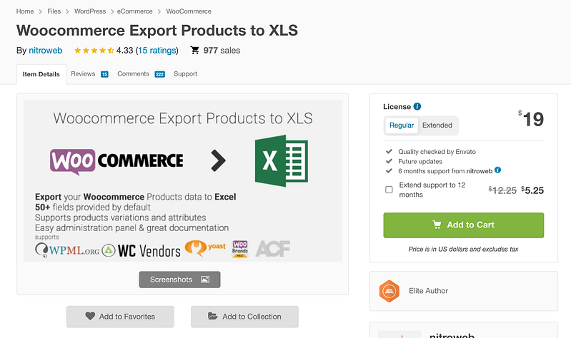 WooCommerce Export Products to XLS