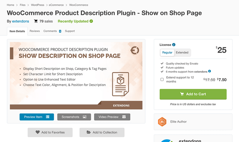 WooCommerce Product Description plugin