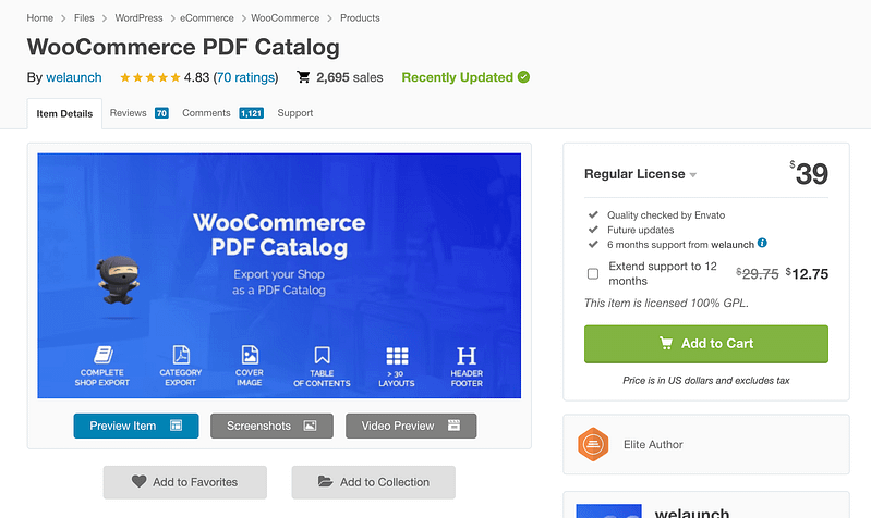 WooCommerce PDF Catalog plugin