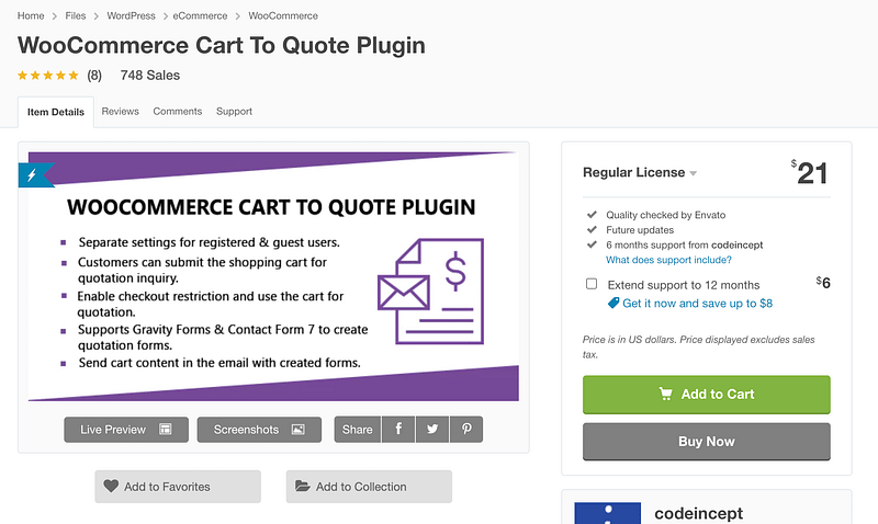 WooCommerce Cart to Quote Plugin