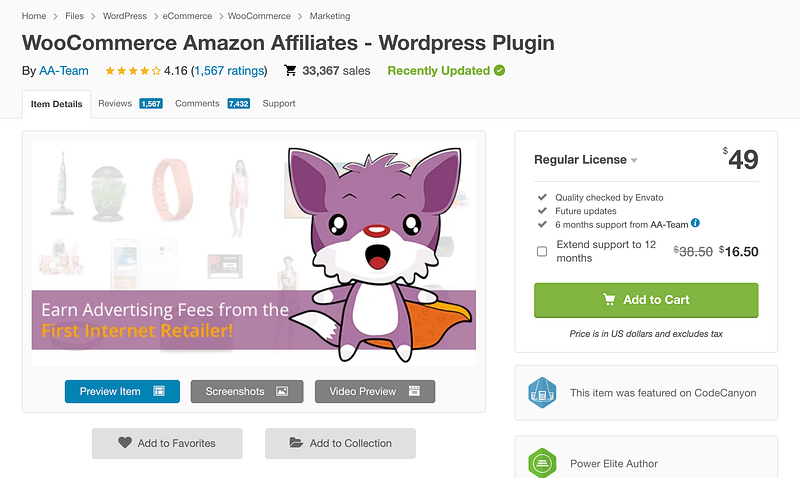 WooCommerce Amazon Affiliates plugin