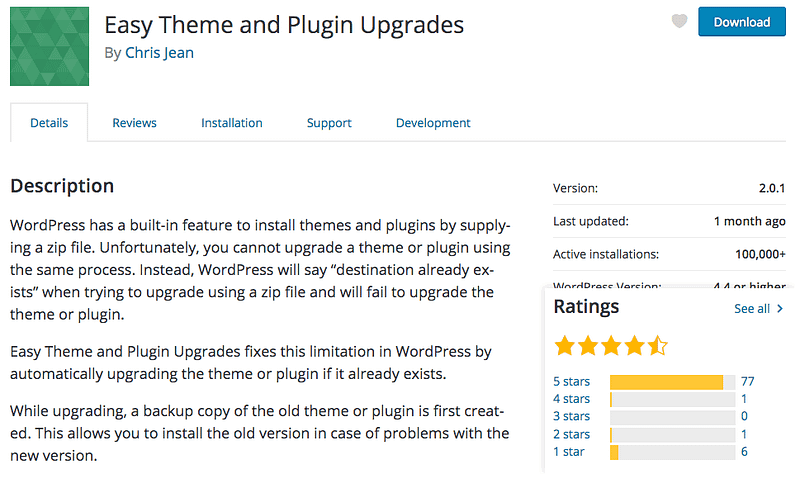 Easy Theme Plugin Upgrades