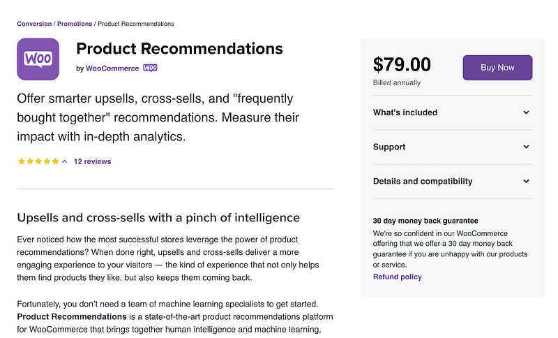 Product Recommendations plugin