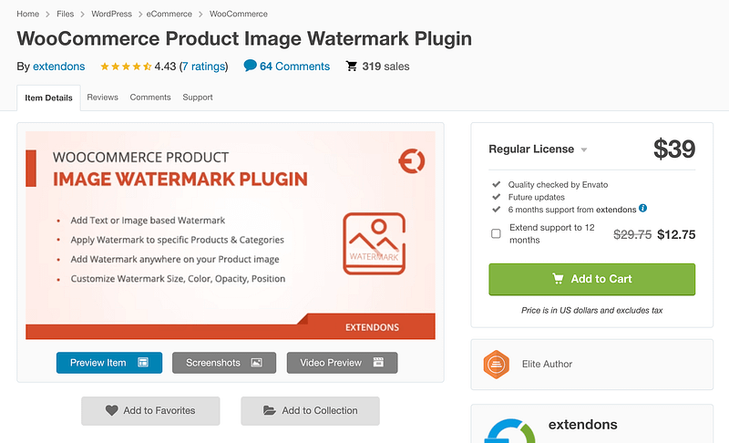 WooCommerce Product Image Watermark plugin