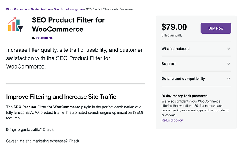 SEO Product Filter for WooCommerce plugin