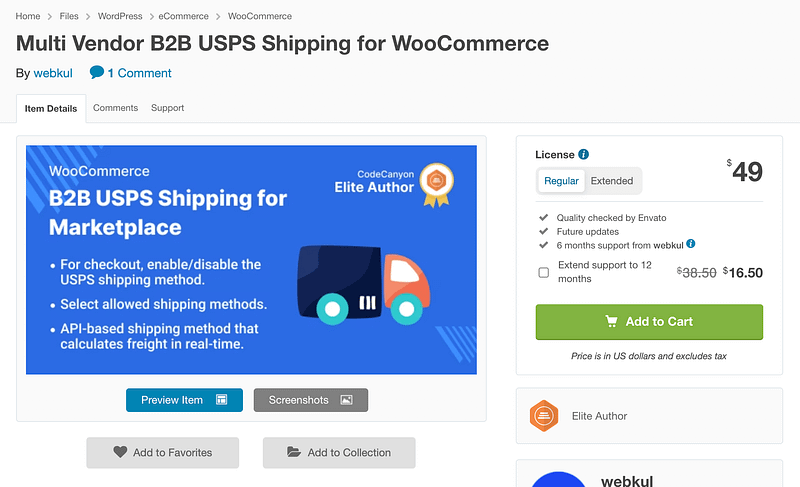 Multi-Vendor B2B USPS Shipping plugin