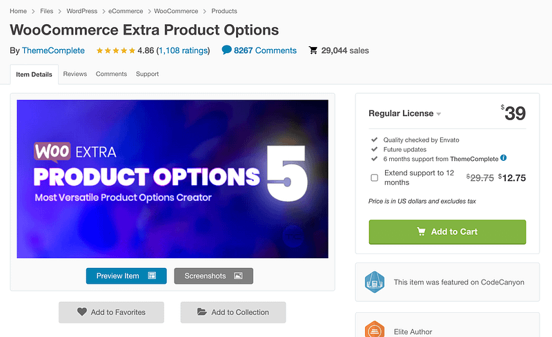 WooCommerce Extra Product Options