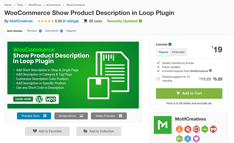WooCommerce Show Product Description in Loop plugin