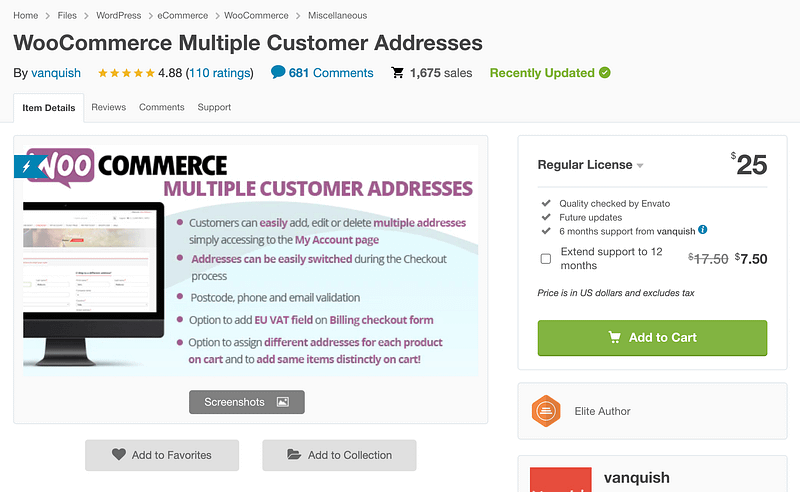 WooCommerce Multiple Customer Addresses plugin