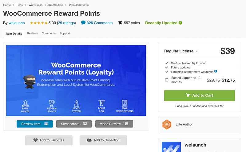 WooCommerce Reward Points plugin