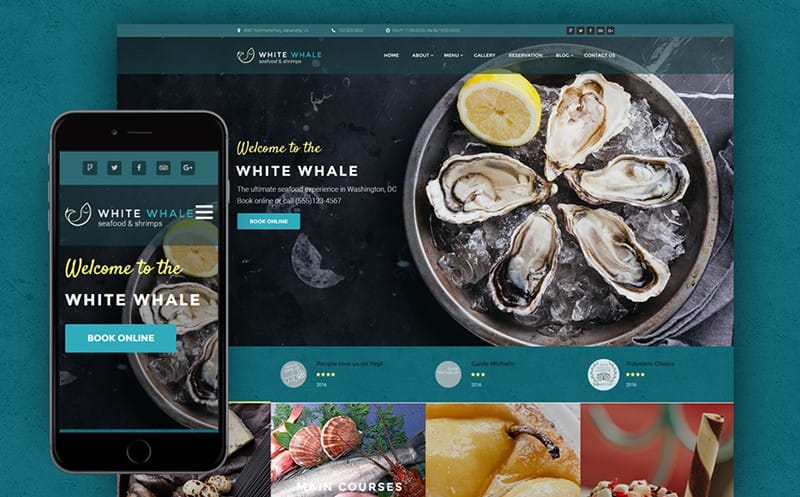 White Whale Seafood Restaurant WordPress Theme