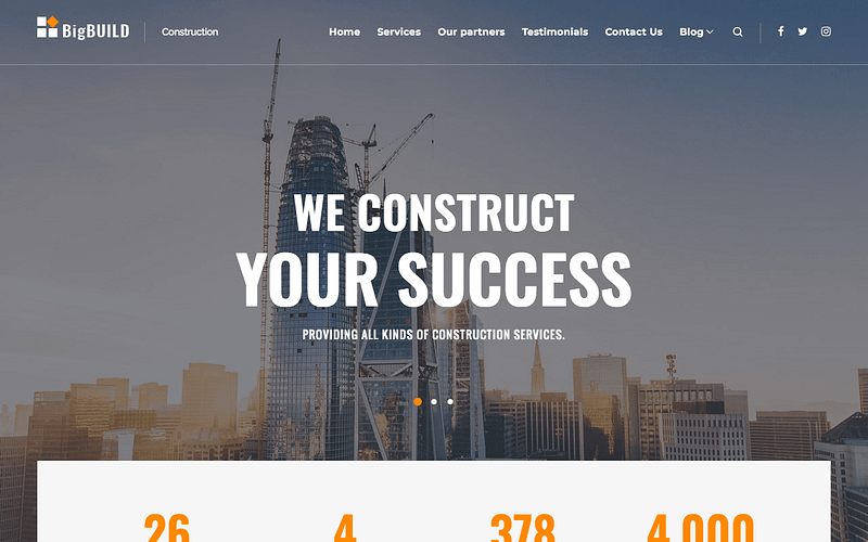 BigBuild construction company theme